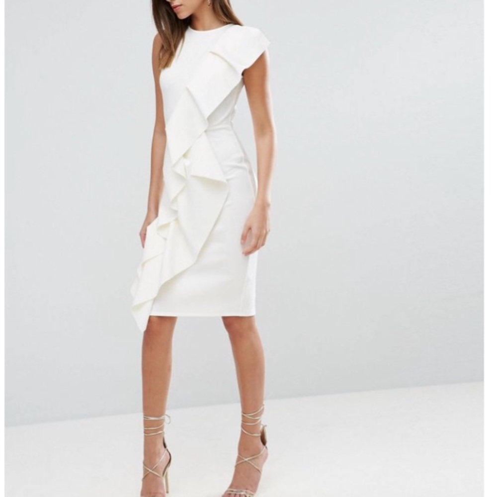 White Ruffle Dress
